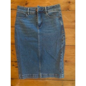 Denim pencil skirt